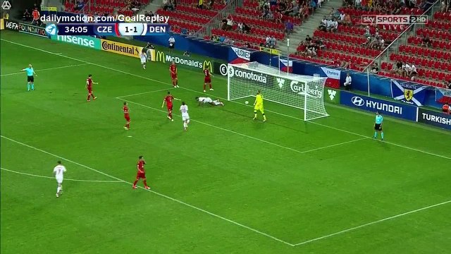 Kenneth Zohore Goal HD - Czech Republic U21 1 - 2 Denmark U21 - 24.06.2017 (Full Replay)