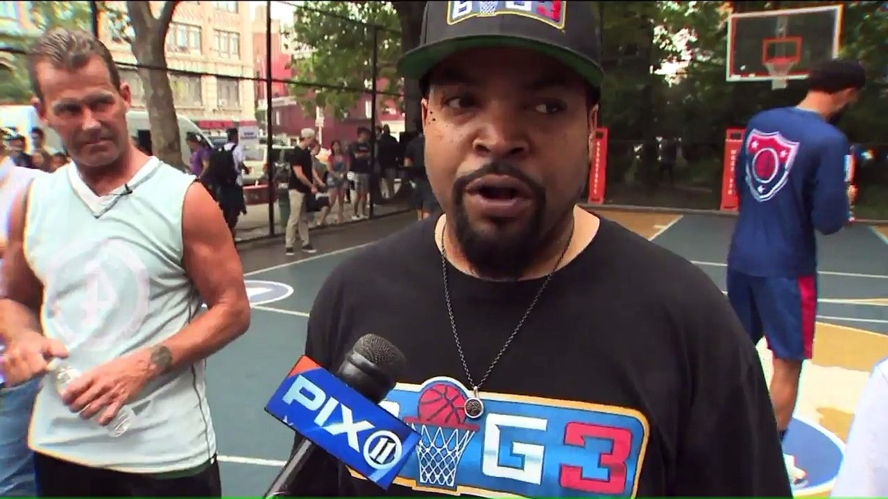 Ice Cube Plays Basketball at New York Court to Promote New BIG3 League