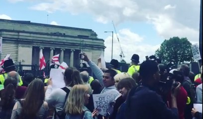 Counter Protesters Gather Near Britain First Rally in Birmingham