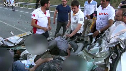 Binali Yıldırım, 5 ölümlü kazayı görünce konvoyu durdurdu