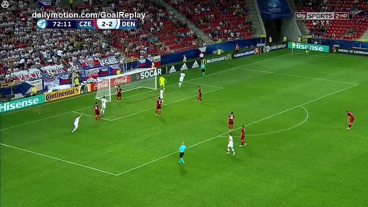 Kenneth Zohore second Goal HD - Czech Republic U21 2 - 3 Denmark U21 - 24.06.2017 (Full Replay)