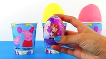 Spongebob Peppa Pig Play doh clay Surprise Eggs Ice Cream cups Disney Princess Minnie