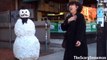 public Pranks , ICE Man statue Prank