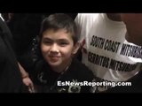 marcos maidana and floyd mayweather walk by eachother after fight - esnews boxing