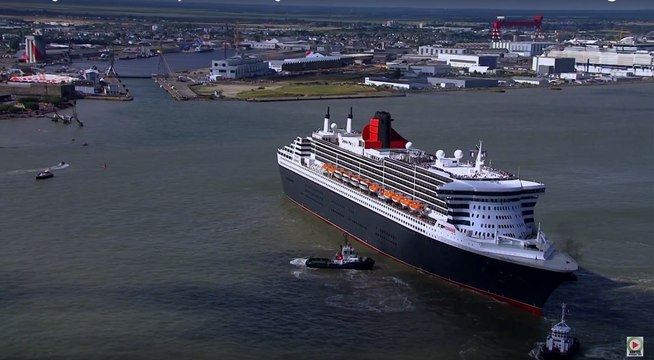Saint-Nazaire | Le Queen-Mary 2 vu du ciel - Nantes Bretagne Télé