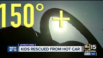 Kids rescued from hot car, Good Samaritans help