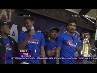 Bawa pulang Piala Presiden, Para Suporter Sambut Kedatangan Tim Arema FC - NET16
