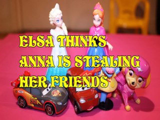 ELSA THINKS ANNA IS STEALING HER FRIENDS + MCQUEEN CARS 3 BENNY SKYE PAW PATROL DISNEY Toys Kids Video