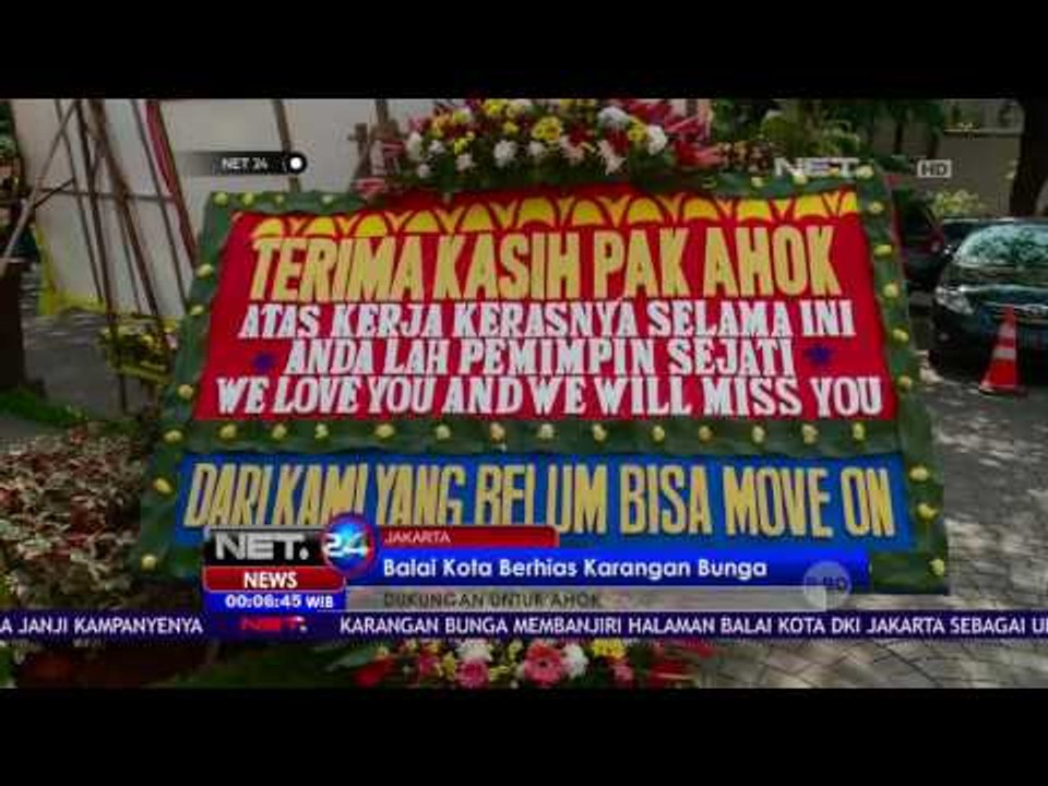 Balai Kota Berhias Karangan Bunga Untuk Ahok - NET24