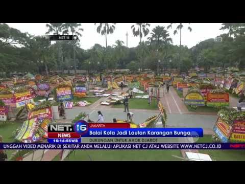 Lautan Karangan Bunga Hiasa Balai Kota DKI - NET16