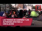 Campesinos causan caos vial en avenida Bucareli por plantón