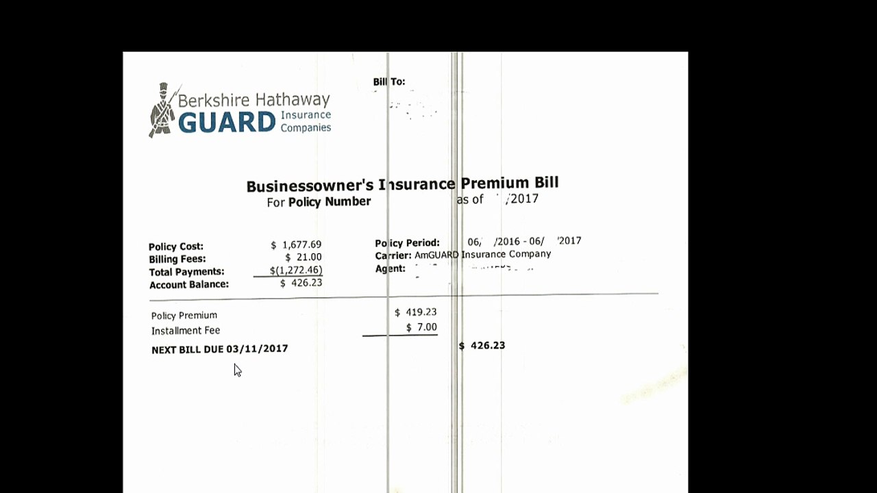 Barkshire hathway premuim bill