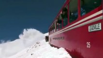 Awesome Powerful Snow Plow Train Blower Through Deep Snow railway tracks Full HD Compilation