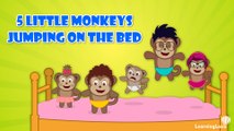 Famous Five Little Monkeys Jumping On The Bed | Animated Nursery Rhymes for Kids With Lyrics