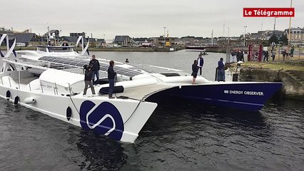 Energy Observer. Il a quitté Saint-Malo ce lundi matin
