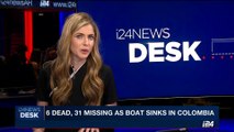 i24NEWS DESK | 6 dead, 31 missing as boat sinks in Columbia | Monday, June 26th 2017