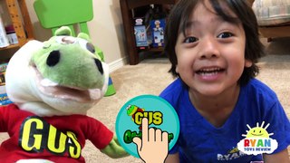 Hide and Seek Playing Chase with Gus The Gummy Gator! Kids playtime Rainbow Gummy Jello egg!