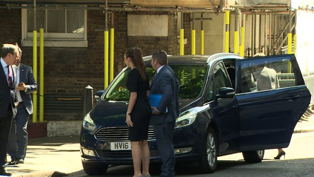 DUP leader Arlene Foster arrives at Downing Street