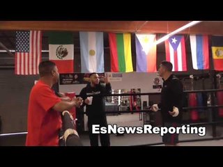 brandon rios almost drop kicks twin EsNews Boxing