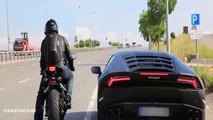 Lamborghini Huracan ve Yarış Motoru Kapışması - İstanbul