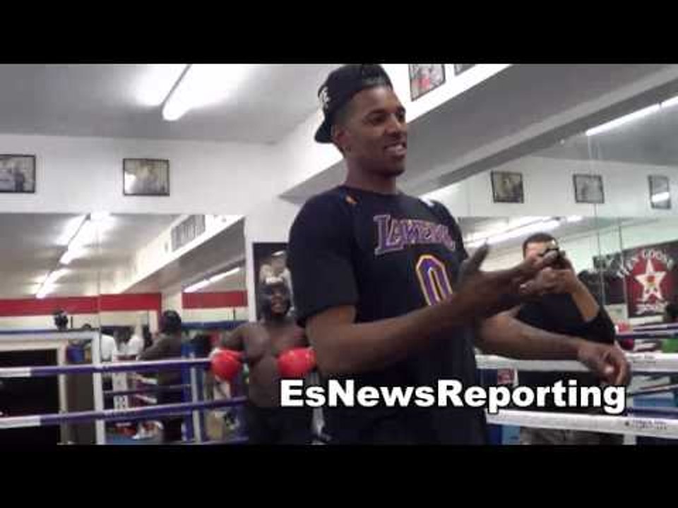 gilbert arenas and nick young at goossen gym EsNews Boxing