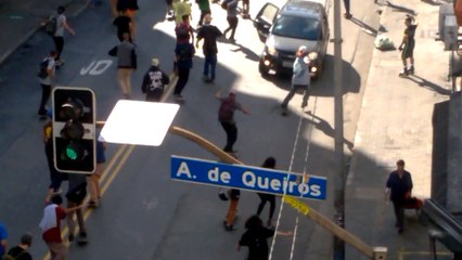 SUV Drives Through Crowd Of Skateboarders