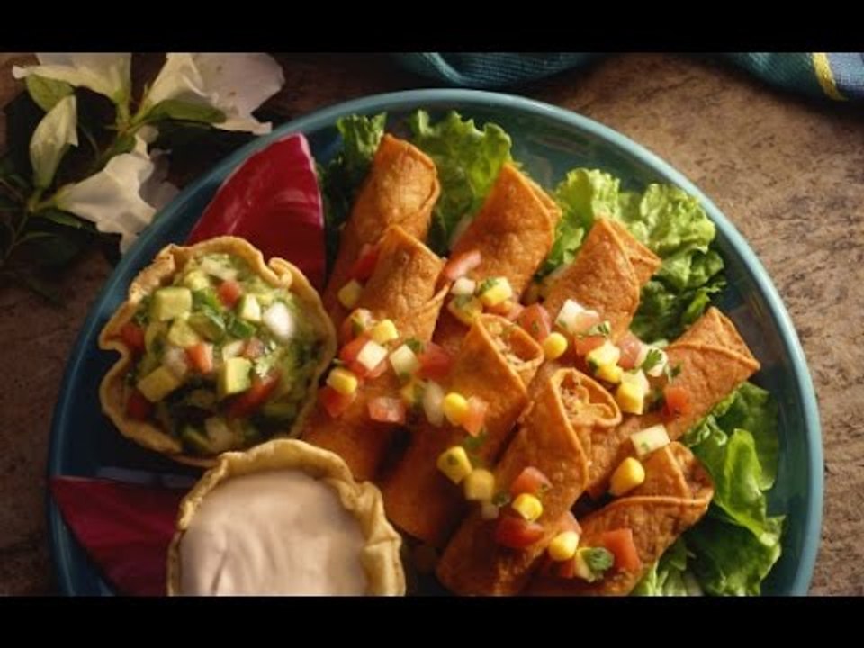 Receta para preparar flautas vegetarianas/ Recetas de comida mexicana/ Alimentación saludable