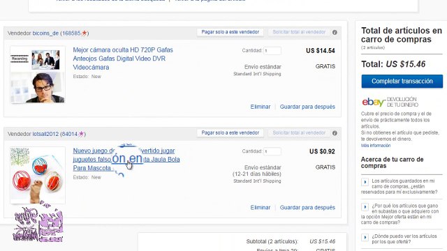 Comprando en Ebay ♥Cupon de $10.00 ♥ Desempaquetado ♥ Lentes de Espia o Lentes con Camara oculta
