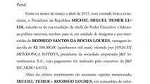 PGR acusa Temer de receber meio milhão