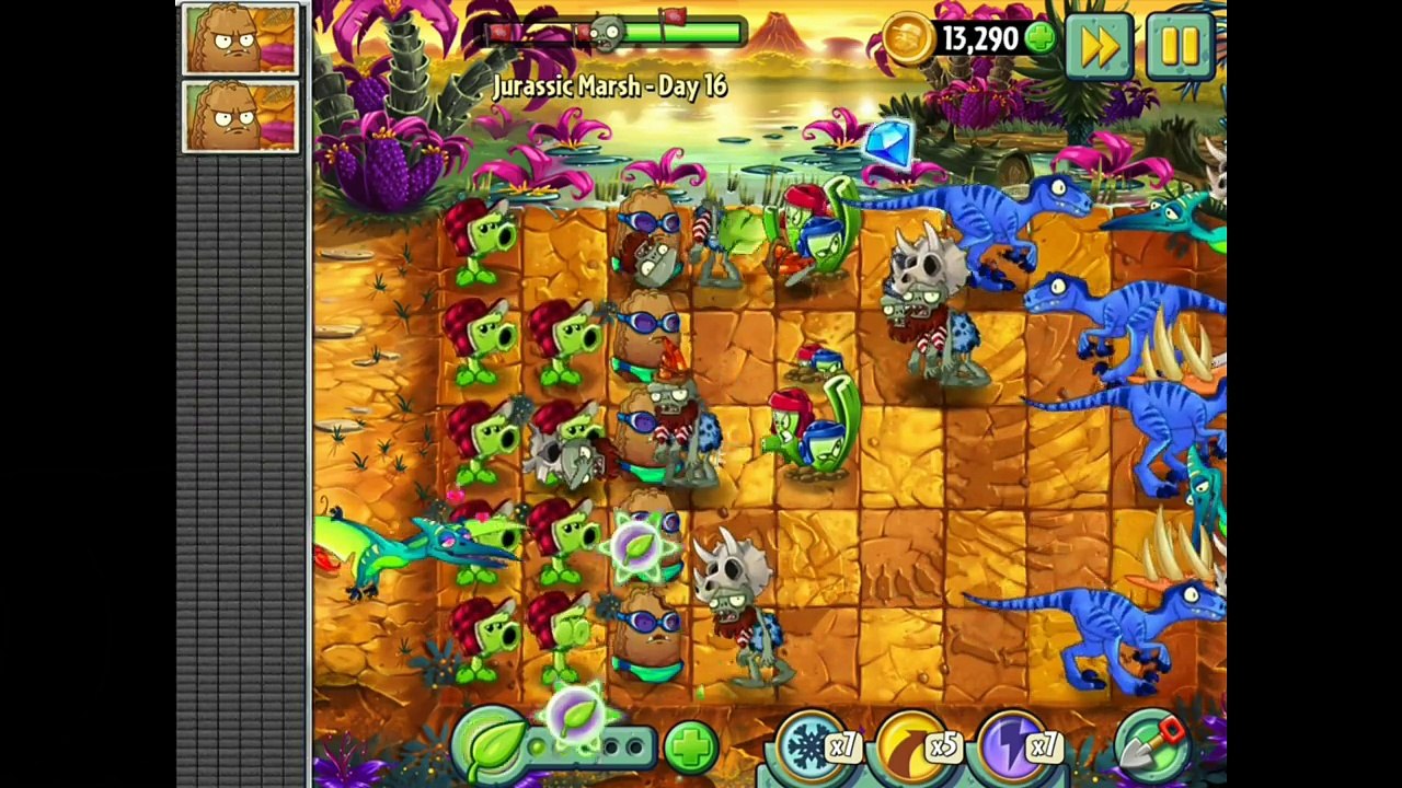 Journée jurassique le marais plantes rapaces contre guerres des morts-vivants 2 16 stegosauruses gargantuar