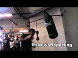 floyd mayweather vs marcos maidana workout chino showing sick power in camp with garcia