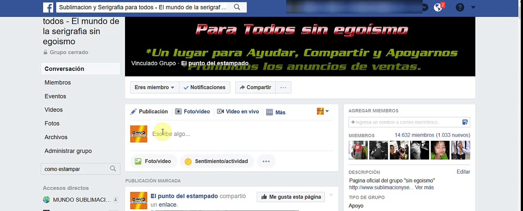 como publicar o subir una imagen en grupos
