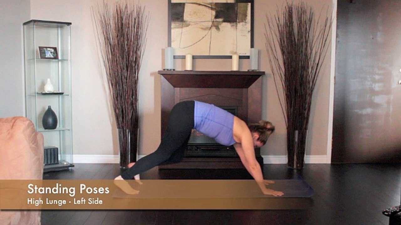 Yoga tutorial Part 14 high-lunge-left Practise and Keep Fit and Healthy
