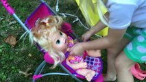 Playing in the Park on the Pirate Ship Playground for Kids Baby Alive Snackin Sara Doll Co