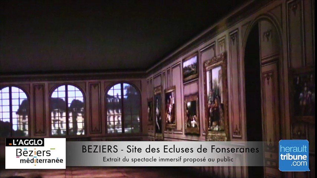 BEZIERS - SITE DES ECLUSES DE FONSERANES - EXTRAIT DU SPECTACLE IMMERSIF PROPOSE AU PUBLIC