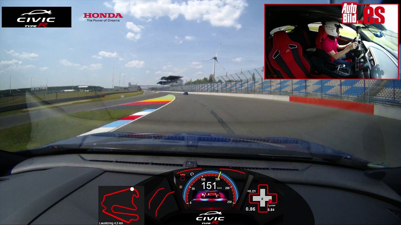 Vuelta rápida con el Honda Civic Type R 2017 en el circuito de Lausitzring