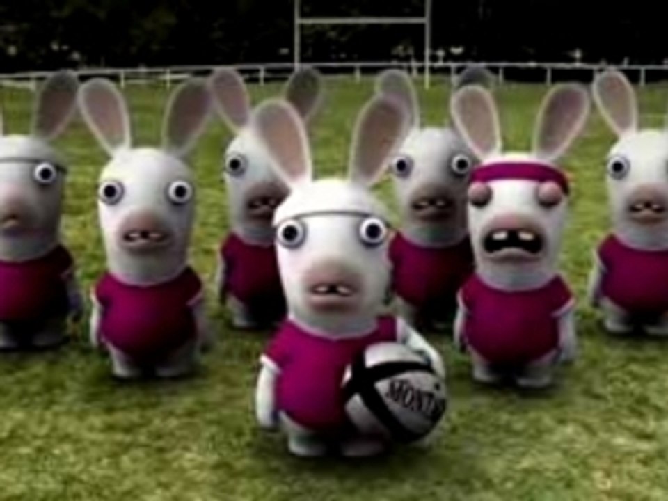 Rayman le lapin cretin fait du rugby