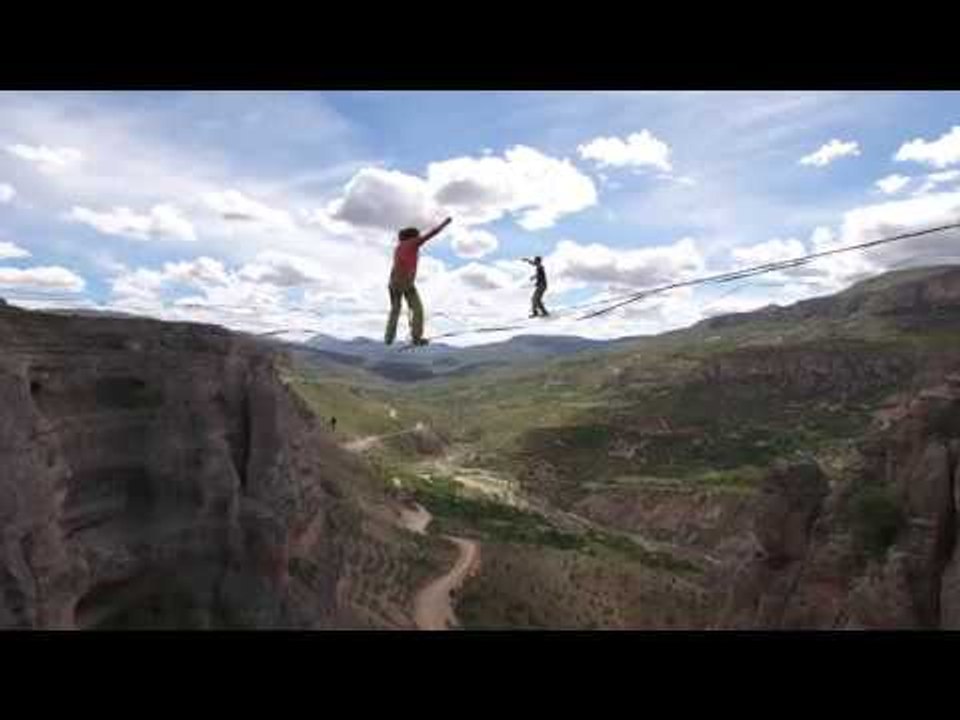 Highlining Team Show Off Crazy Skills 1210 Meters in the Air