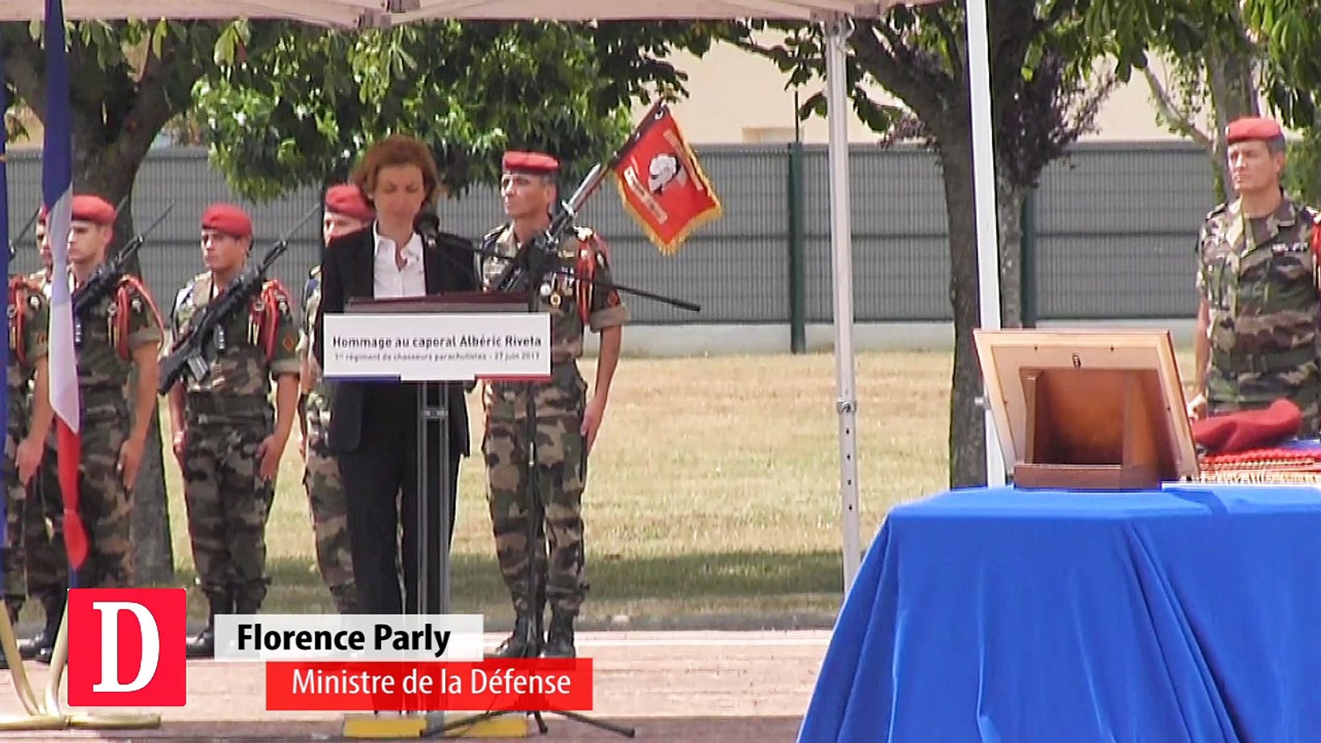 La ministre de la défense rend hommage au 1re classe Riveta du RCP de  Pamiers - Vidéo Dailymotion