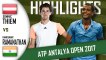 Dominic THIEM vs Ramkumar RAMANATHAN (Highlights) ATP Antalya Open 2017