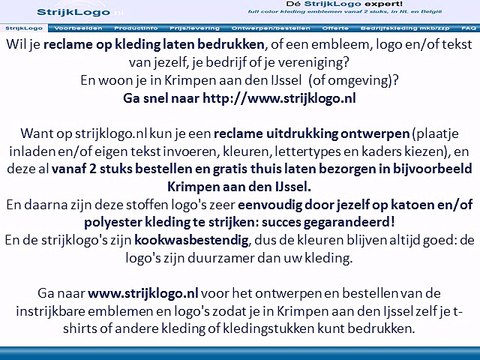 Reclame kleding bedrukken Krimpen aan den Ijssel