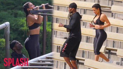 Kim Kardashian Does Killer Park Workout With Her Trainer