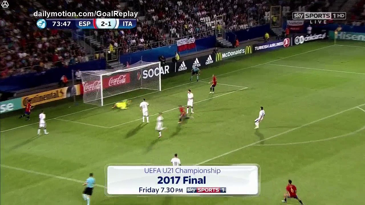 Saul Niguez Hat-trick Goal HD - Spain U21 3 - 1 Italy U21 - 27.06.2017 (Full Replay)