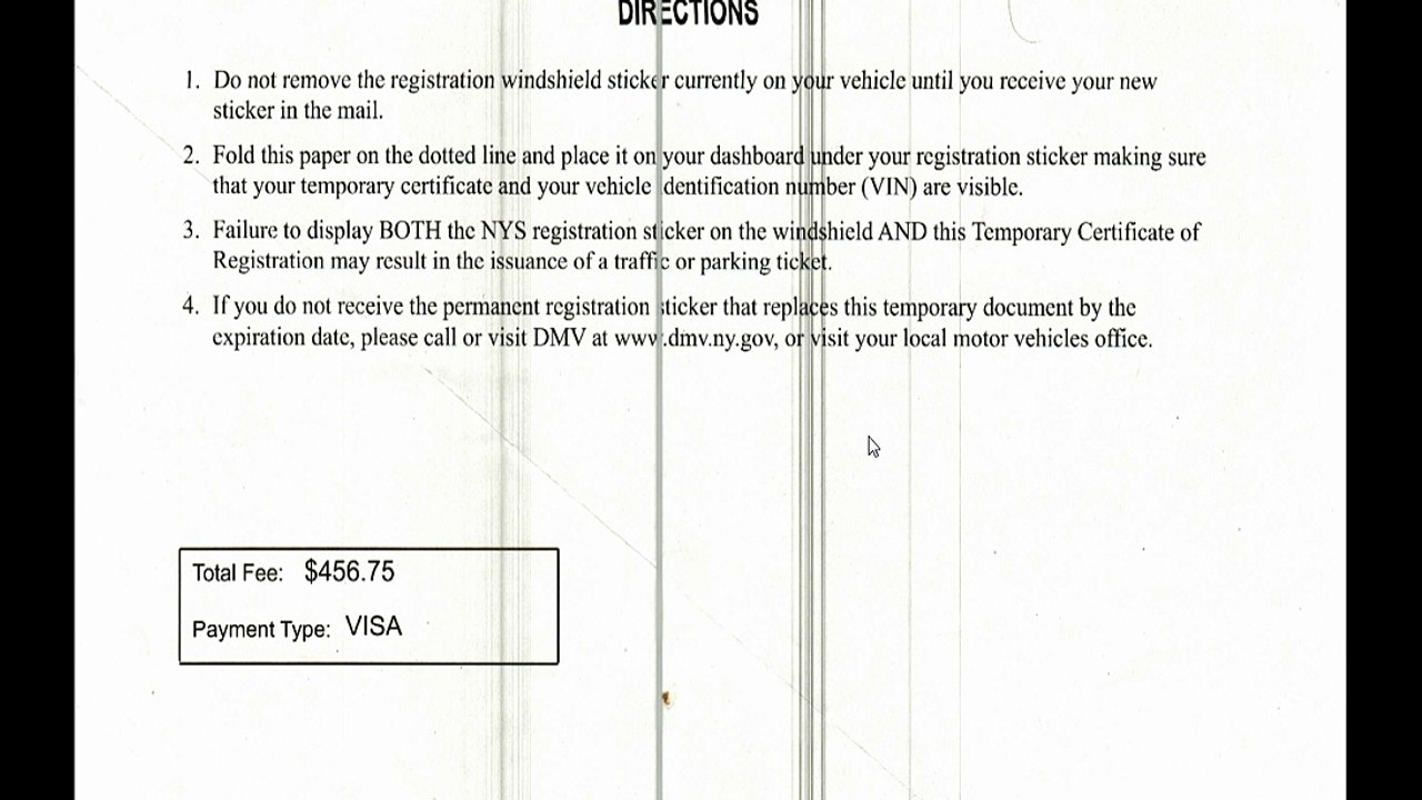 New york state registration sticker