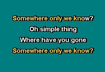 Keane - Somewhere only we know (Karaoke)