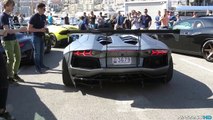 Liberty Walk Lamborghini Aventador Roadster Widebody with Akrapovic Exhaust LOUD Sounds!