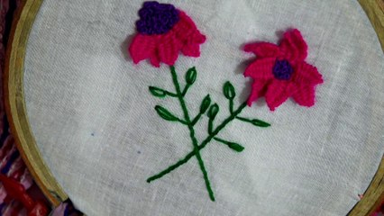 Hand Embroidery: Hand Stitch: Picot Stitch Flower