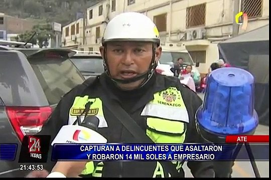 Ate: capturan a delincuentes que asaltaron y robaron 14 mil soles a empresario