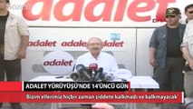 Adalet Yürüyüşü on dördüncü gününde