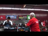 boxing champion mikey garcia working mitts with big g EsNews Boxing